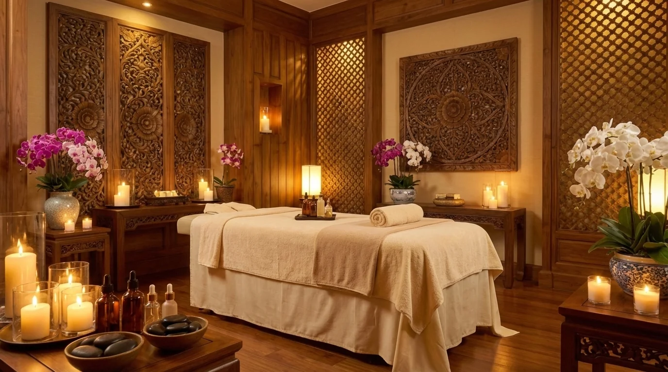 Thai Haven spa sanctuary — serene treatment room at our London massage clinic
