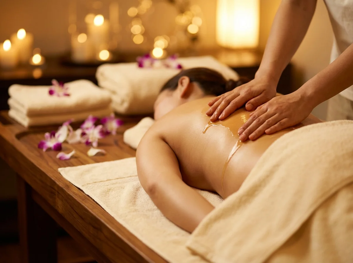 Full body oil massage at Thai Haven London — warm therapeutic oils treatment